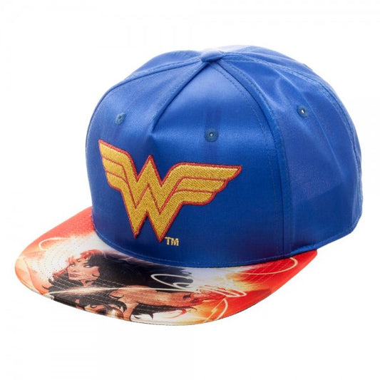 Wonder Woman - DC Comics - Sublimated Brim Satin Blue Snapback Hat