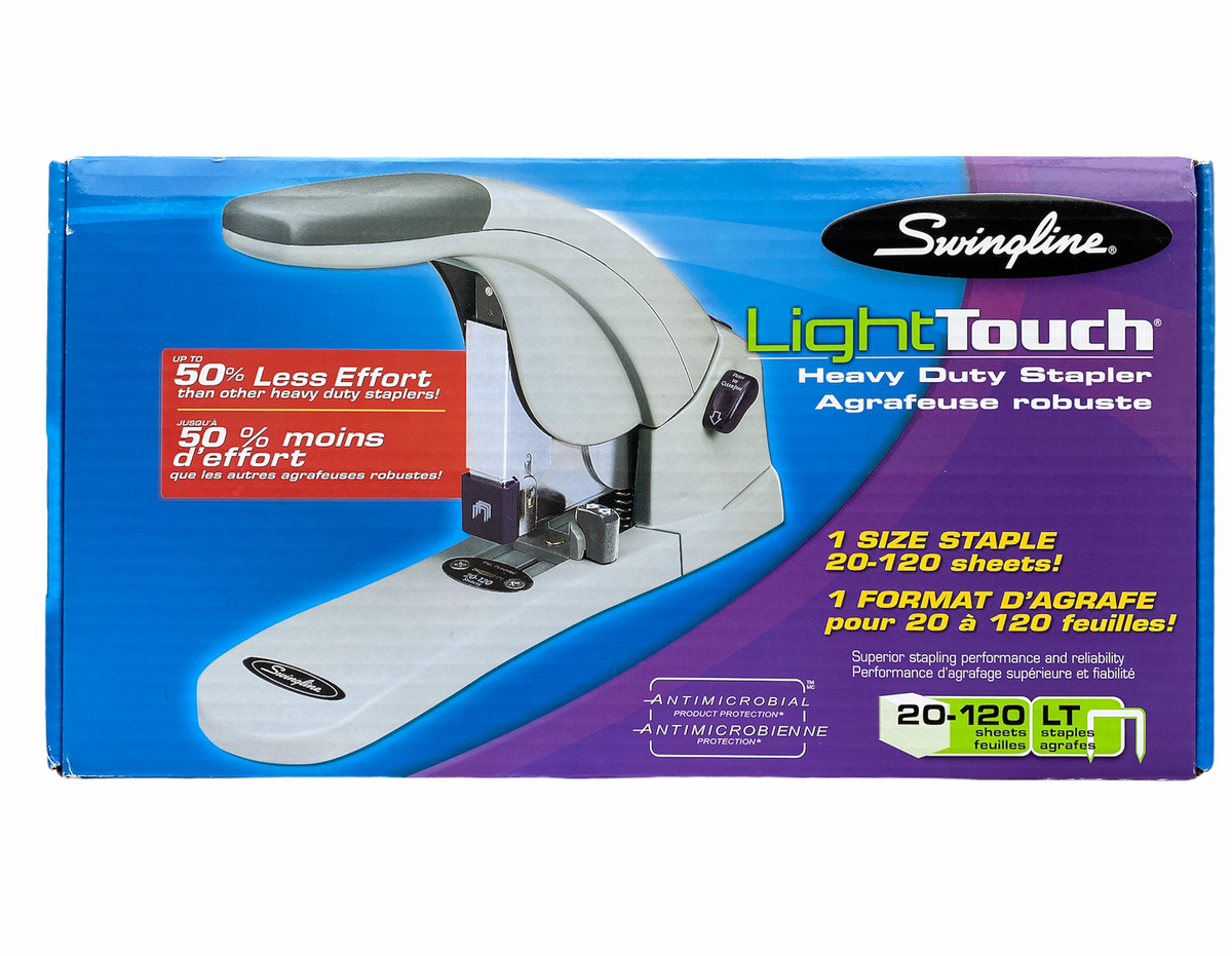 Swingline LightTouch Heavy Duty Stapler, 120 Sheets, Gray