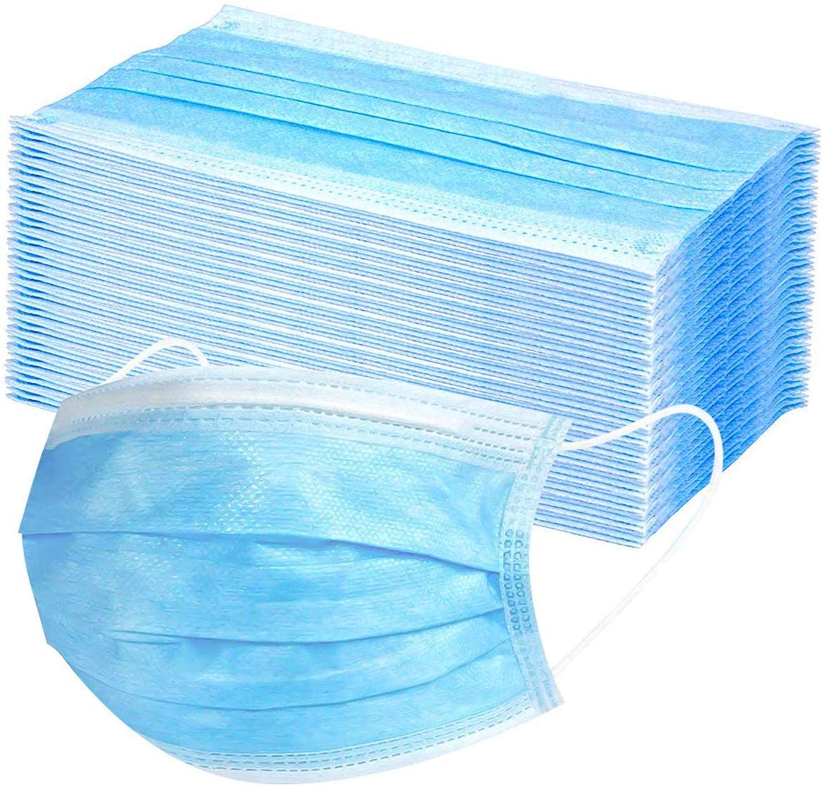MASK 3 LAYER WITH ELASTIC EAR LOOP (BFE 95+) PACK 100 (ONLY 49.99$)