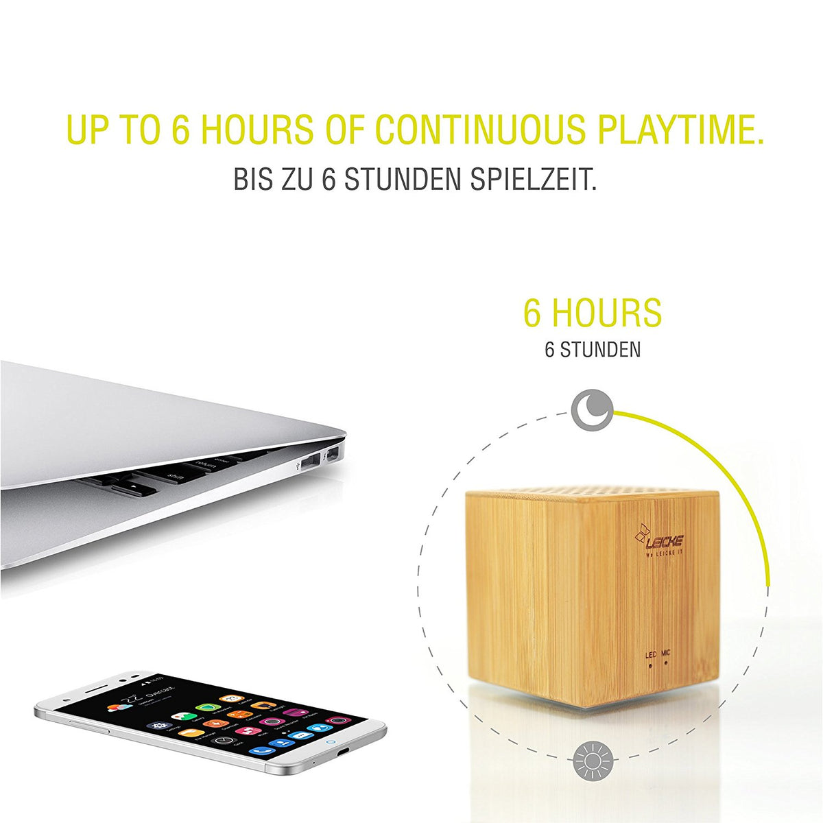 SPEAKER BLUETOOTH ELEGANT BAMBOO W/NFC (LEICKE)