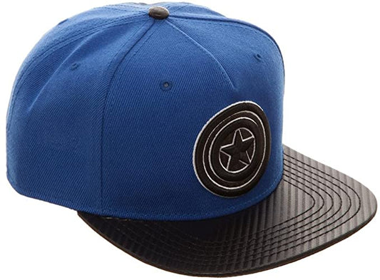 Men’s Captain America - Marvel Comics - Carbon Fiber Snapback Hat O/S Blue/Black