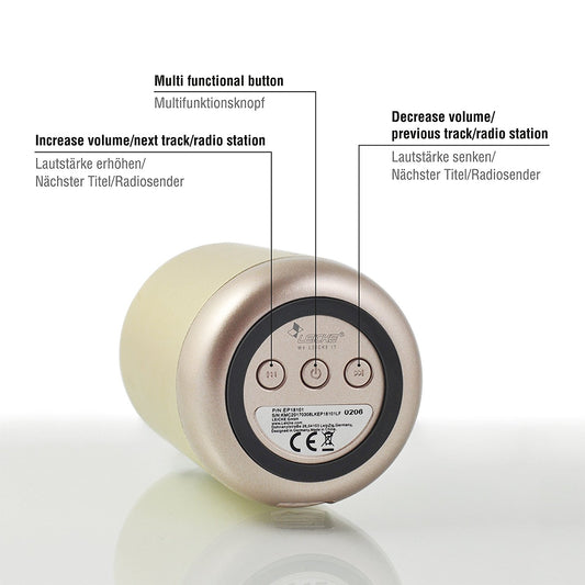 SPEAKER BLUETOOTH ALUMINUM W/NFC (GOLD) (LEICKE)