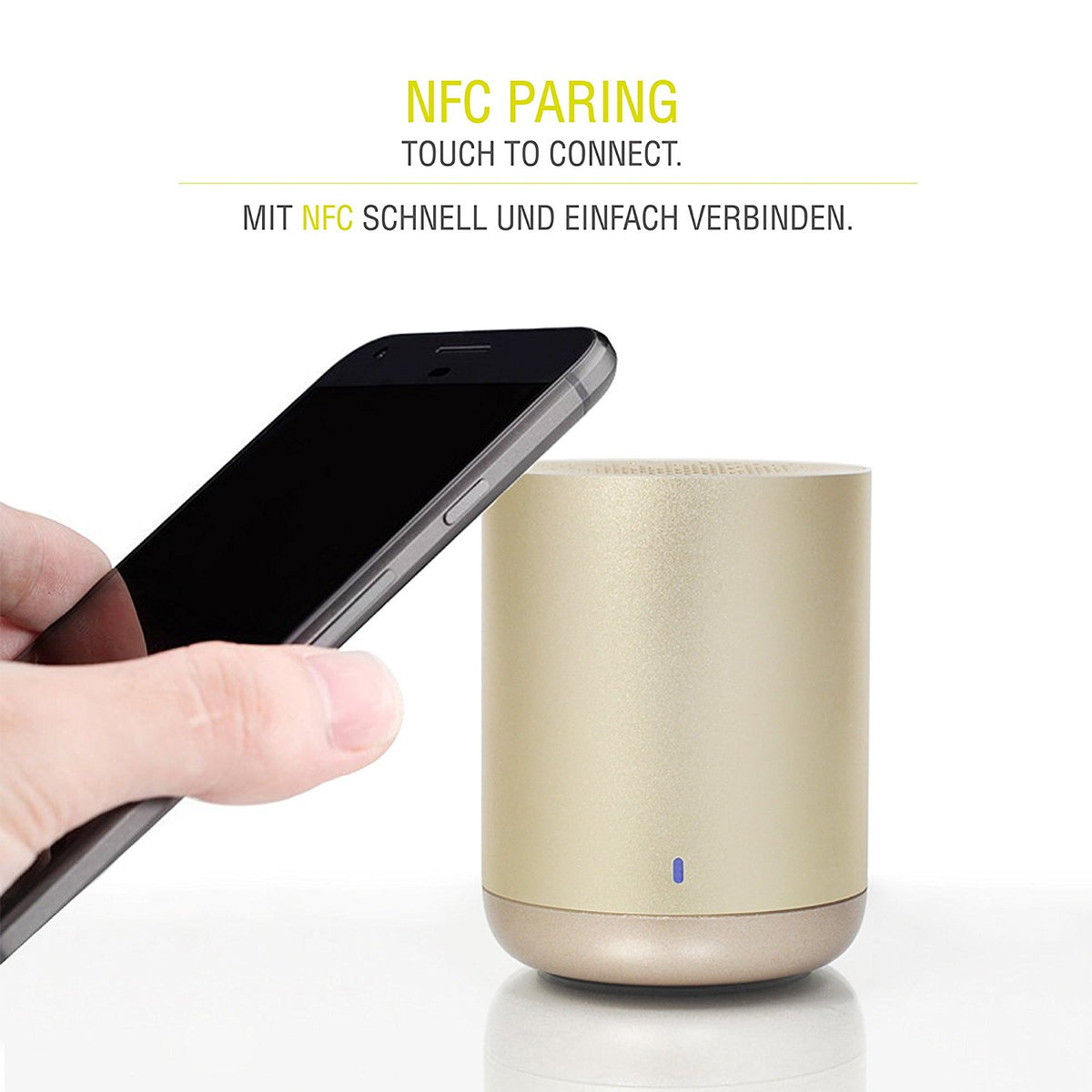 SPEAKER BLUETOOTH ALUMINUM W/NFC (GOLD) (LEICKE)