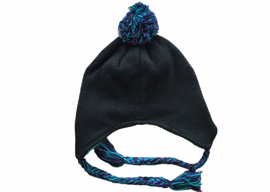 Little Mermaid Hat Black Pom One Size Fits All Tuque Laplander