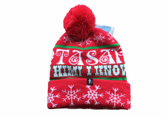 Elf Hat Red Pom One Size Fits All Tuque Santa Christmas