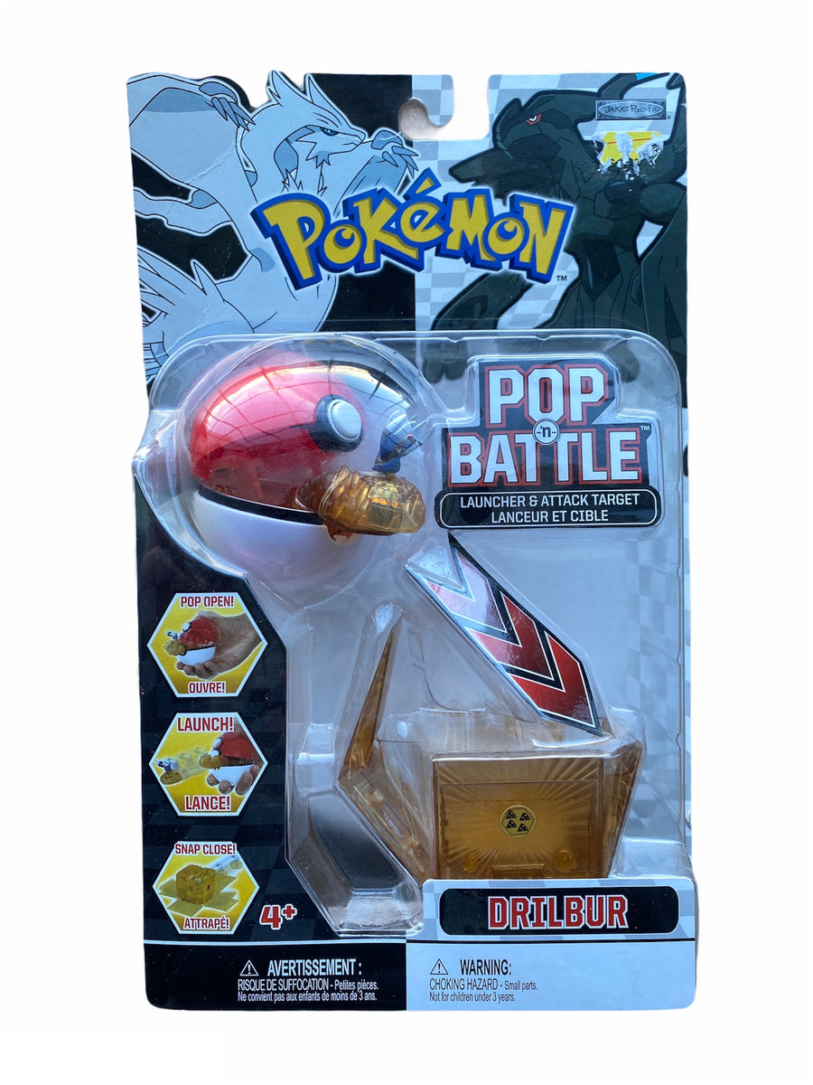 Pokemon Pop n Battle Launcher & Attack Target Drilbur Pokeball