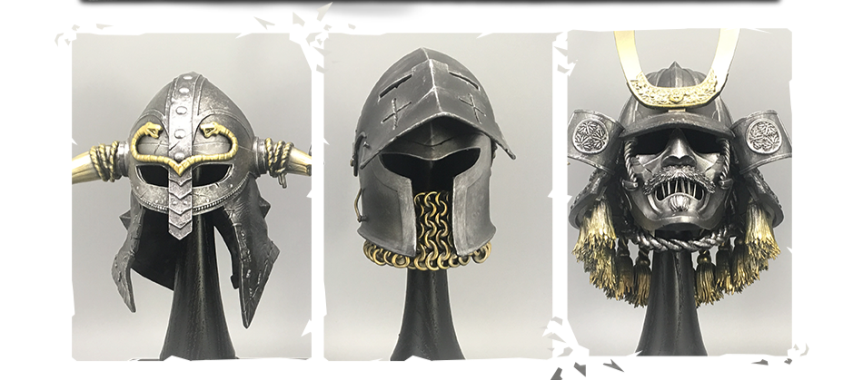 For Honor™ - Collector’s Case 3 Individual Faction Helmets On Their Stand 1/3 scale Full Metal