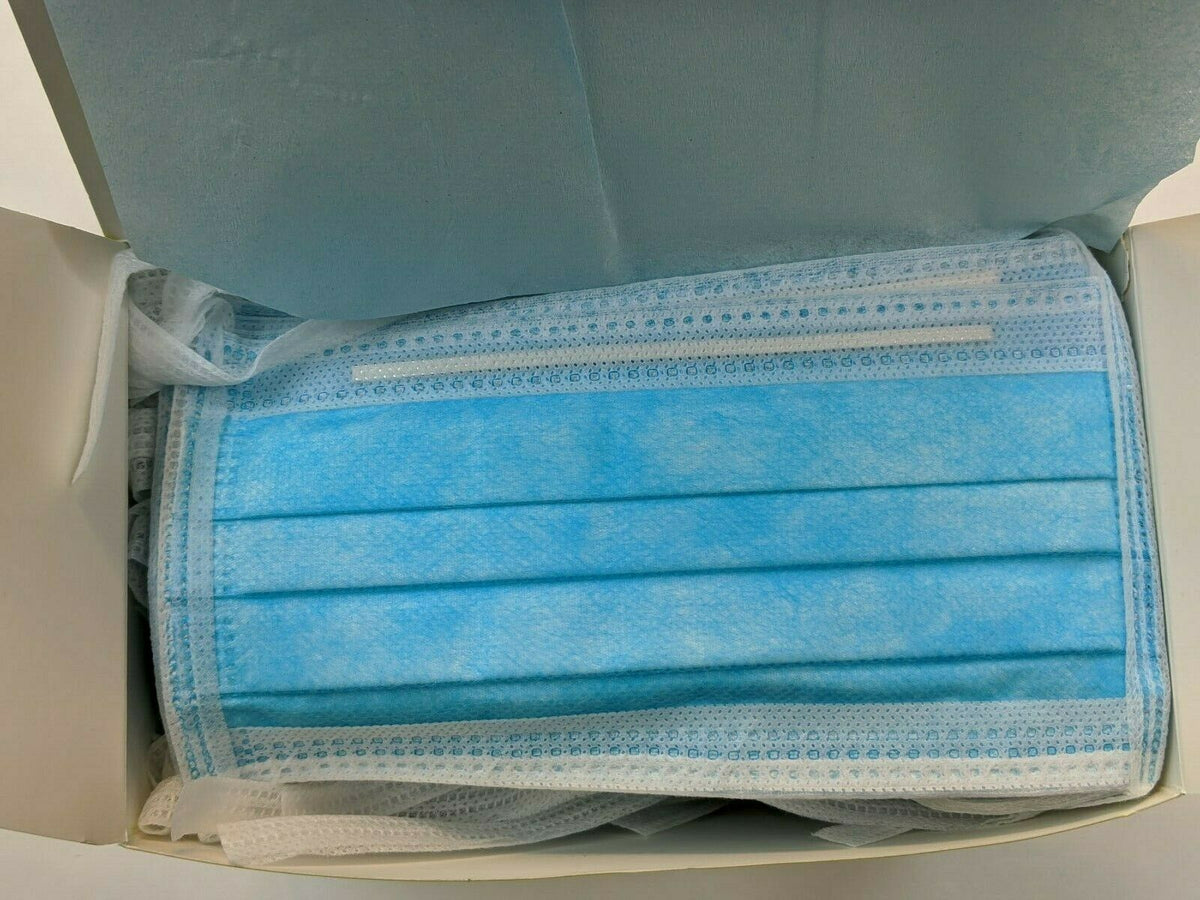 Aurelia Blue Disposable Surgical Face Mask Tie-On ASTM Level 3 natural mask - 40/Pkg