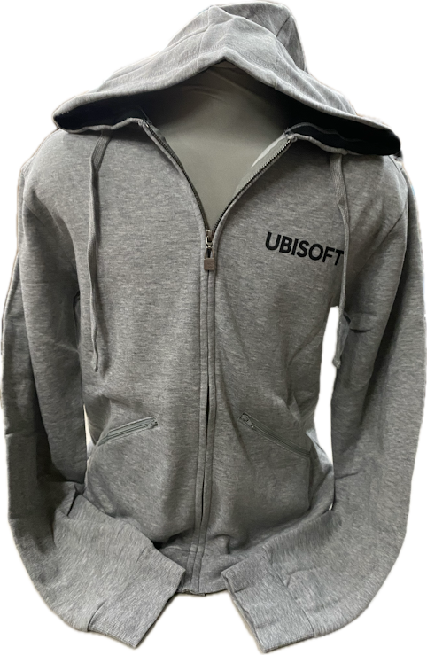 Ubisoft Hoodie Grey - Black Swirl Logo in back