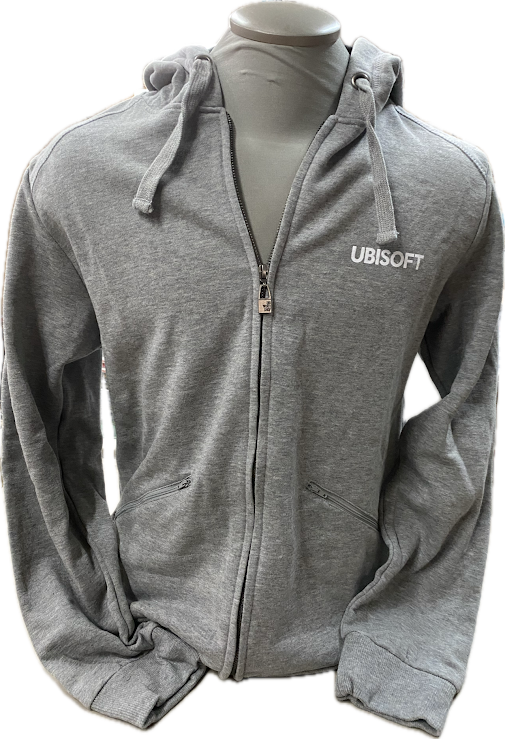 Hoodie Ubisoft Grey - White Swirl Logo in back