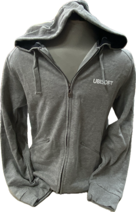 Hoodie Ubisoft Grey - White Swirl Logo in back