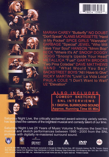 Saturday Night Live 25 Years of Music Vol. 5 [DVD]