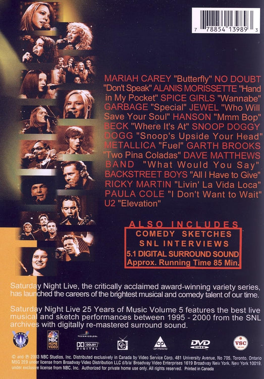 Saturday Night Live 25 Years of Music Vol. 5 [DVD]