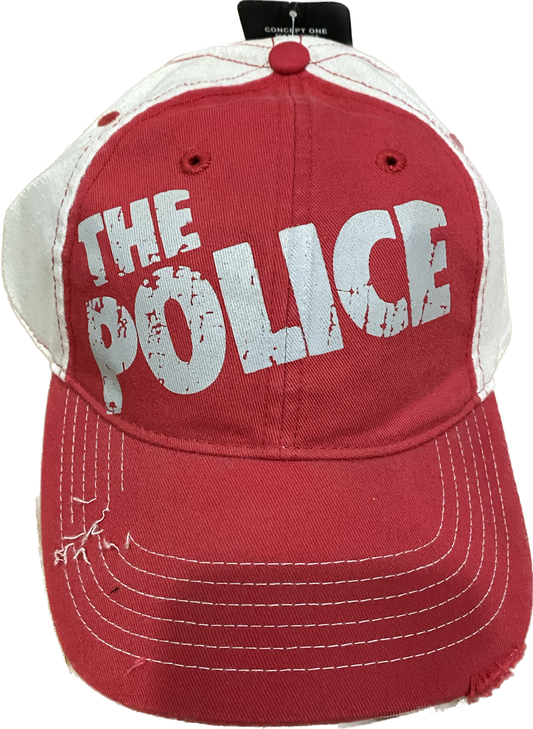 HAT CAP THE POLICE LOGO PRINTED RED/BEIGE