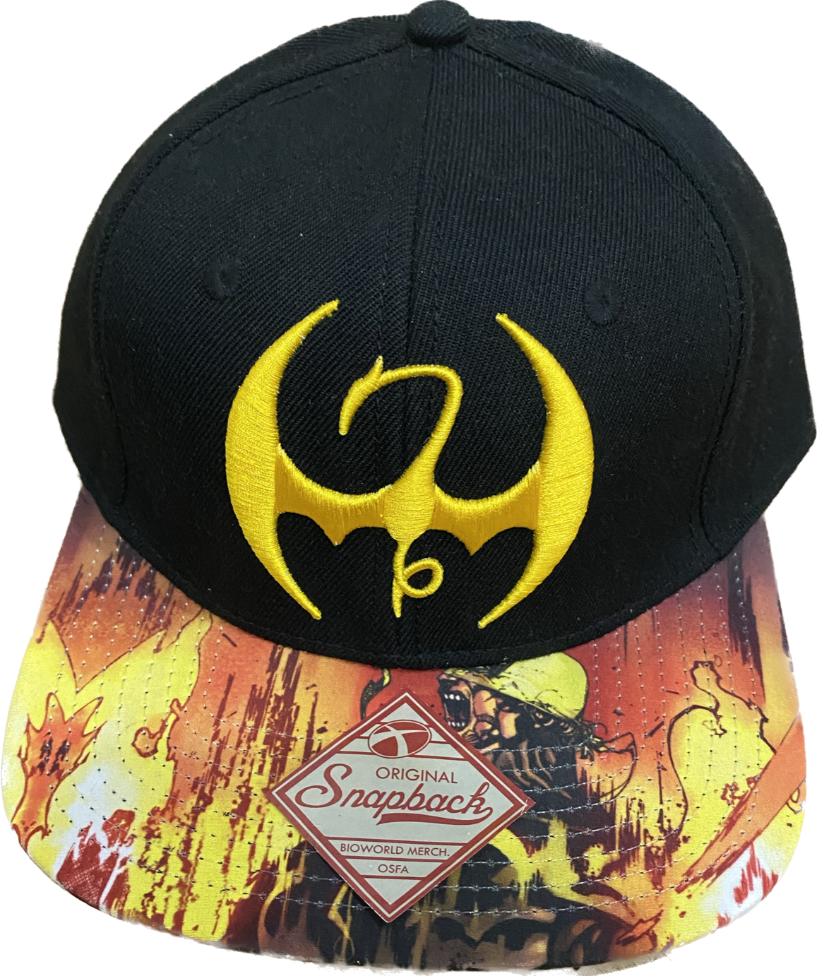 HAT CAP MARVEL IRON FIST SUBLIMATED BILL SNAPBACK CAP BLACK (BCSB2RZCMVU))