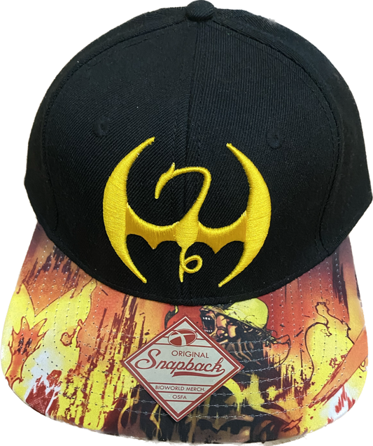 HAT CAP MARVEL IRON FIST SUBLIMATED BILL SNAPBACK CAP BLACK (BCSB2RZCMVU))