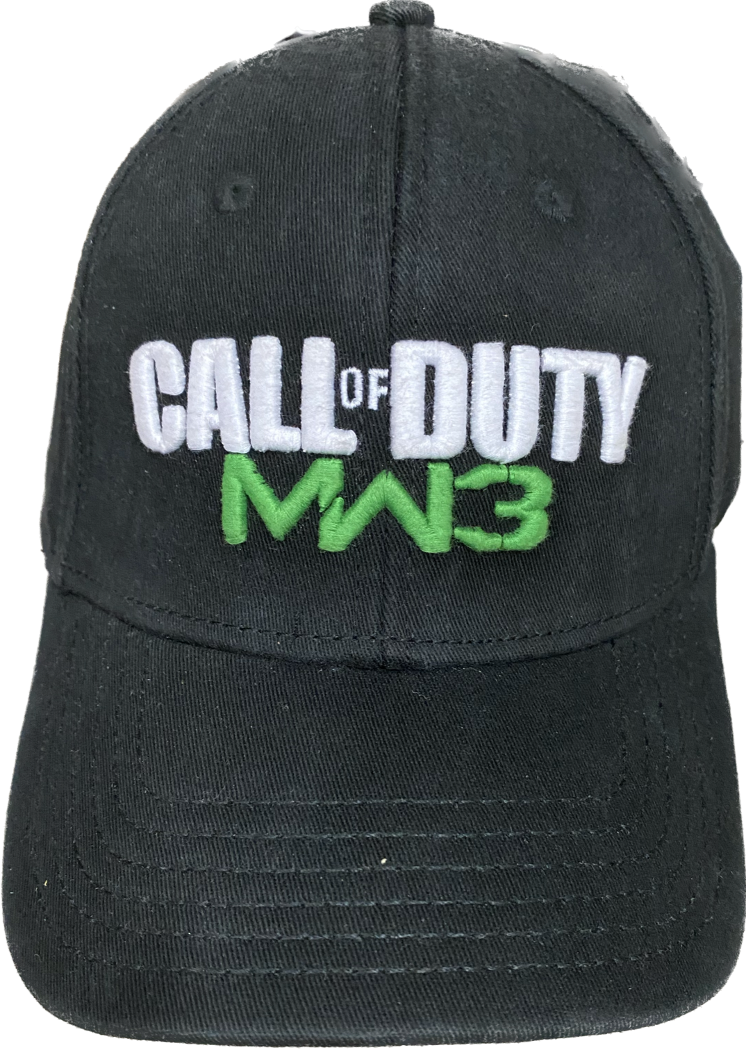 Hat Cap Call Of Duty MW3 Black White Emblem Logo White/Green) Flex Fit