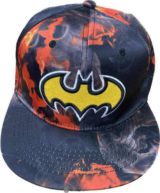 HAT CAP BATMAN FIRE EMBRODEY LOGO YELLOW SNAPBACK