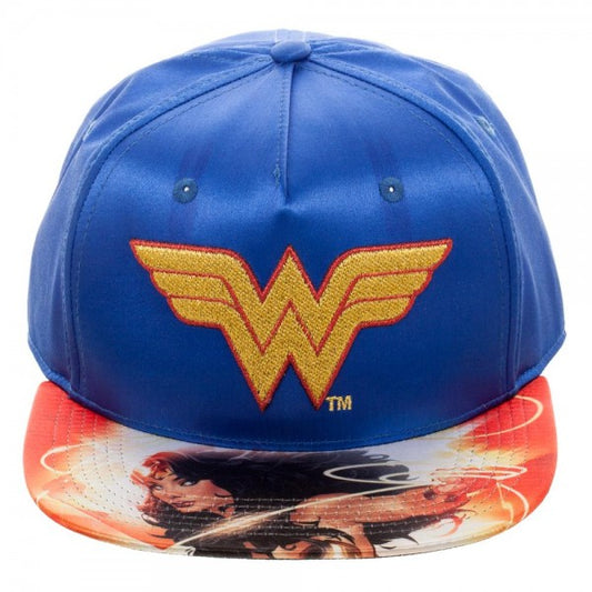 Wonder Woman - DC Comics - Sublimated Brim Satin Blue Snapback Hat