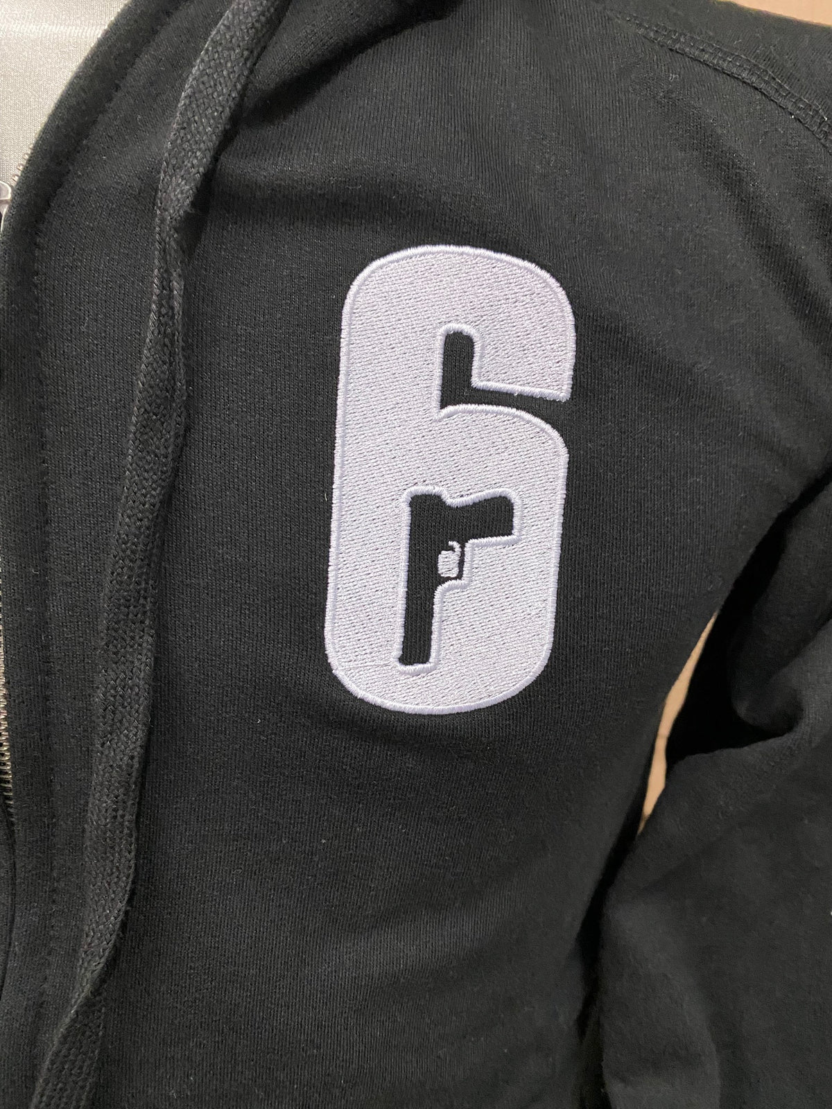 Hoodie Rainbow Six Siege Black Embroidery White X-Small Official Ubisoft