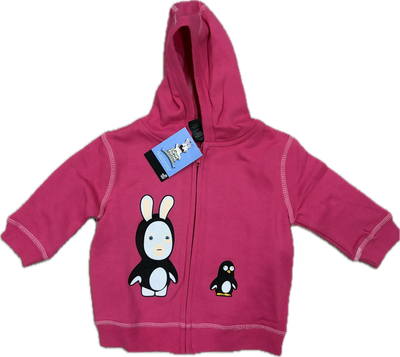 Rabbids Penguin Baby Hoodie Pink Official Ubisoft