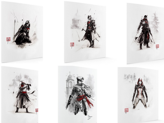 Assassin Creed Red Lineage Bundle Collection 6 Print Art