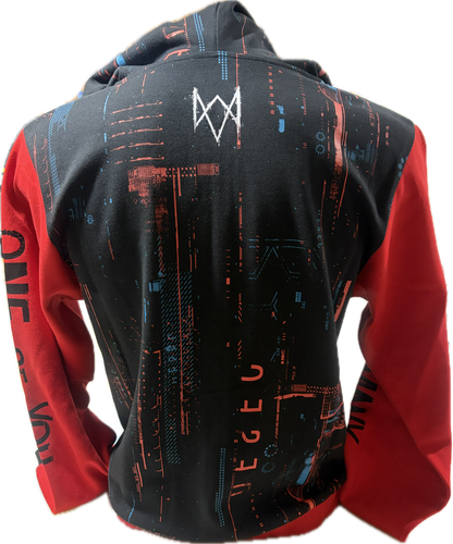 Hoodie Watch Dogs 3 Crypto Black/Red Official Ubisoft Collection