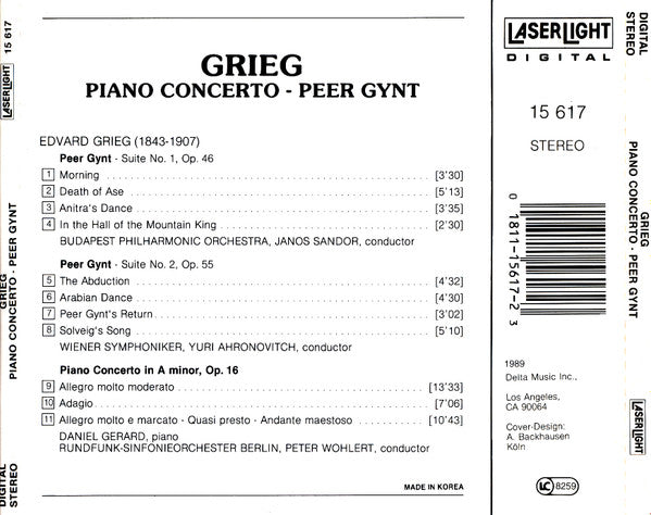 Classical Favorites : Grieg Piano Concerto [Audio CD] Grieg|Jando|Sandor|Bdp
