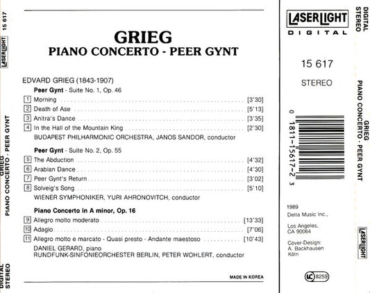 Classical Favorites : Grieg Piano Concerto [Audio CD] Grieg|Jando|Sandor|Bdp