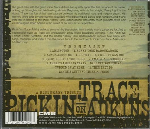 Pickin' on Trace Adkins: Songs About BlueGrass [Audio CD] Various Artist