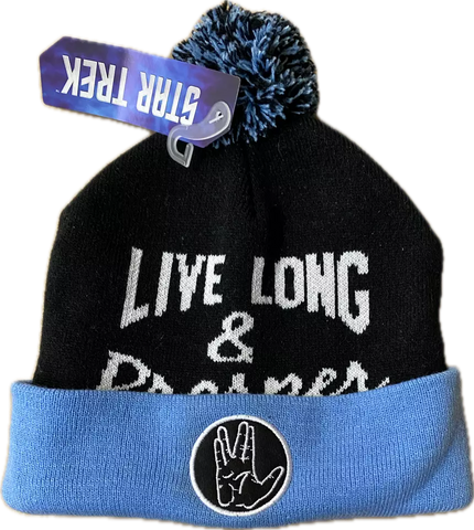 Star Trek Live Hat Black Pom One Size Fits All Tuque