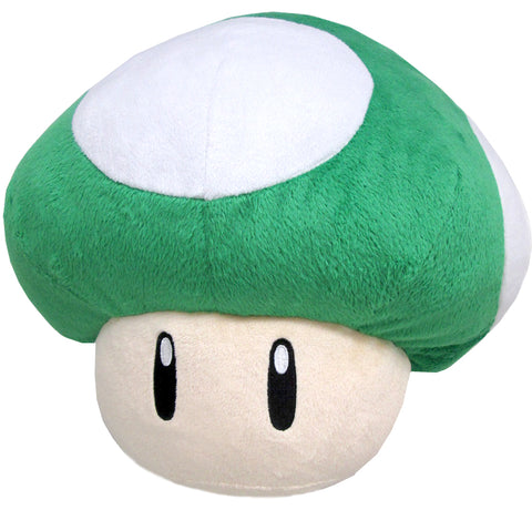 Little Buddy 1UP Green Mushroom Pillow Plush 11"