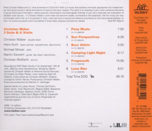 3 Suits & A Violin [Audio CD] Christian Weber; Hans Koch; Michael Moser; Martin Siewwert and Christian Wolfarth