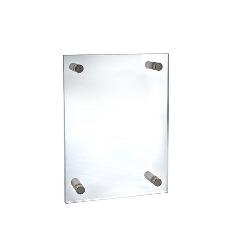 Azar Displays 105506 8.5-Inch W by 14-Inch H Acrylic Sign Holder with Caps and Standoffs