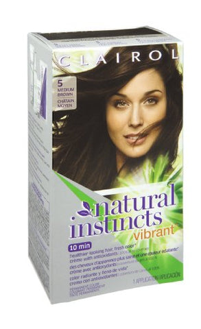 Clairol Natural Instincts Vibrant 5 Medium Brown Permanent Haircolor, 1 CT (Pack of 3)