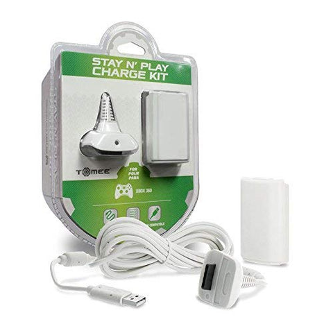 PLAY & CHARGE KIT XBOX 360 WHITE (TOMEE)