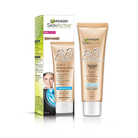 Garnier Skin Renew BB Cream Miracle Skin Perfector Combination to Oily Skin. Light/Medium, Mattifying, 60 ml