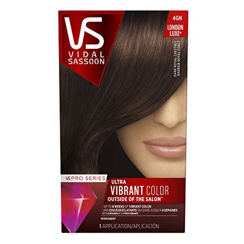 Vidal Sassoon Pro Series London Luxe Hair Color 4GN, Dark Royal Chestnut 1 Kit, 1 Count- Packaging May Vary