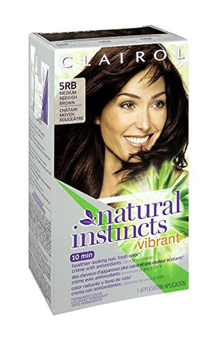 Clairol Natural Instincts Vibrant 5RB Medium Reddish Brown Permanent Haircolor, 1 CT (Pack of 3)