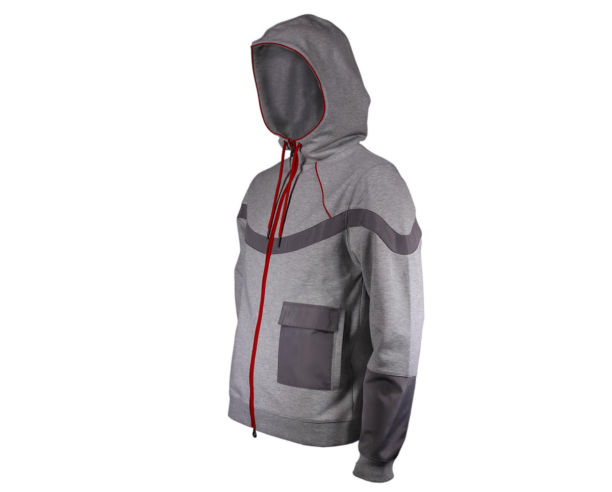 Assassin’s Creed Legacy Orelov Hoodie – Gray Zip-Up Gamer Hoodie With Back Logo, Official Ubi Workshop Design