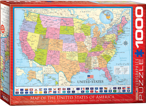 EuroGraphics Map of the United States of America 1000 pcs Puzzle
