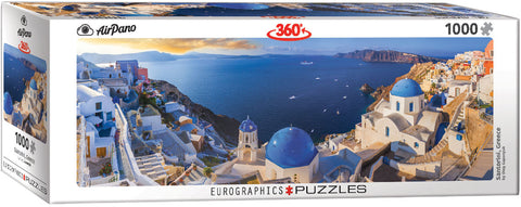 Santorini, Greece - 1000 pcs Panoramic Puzzle