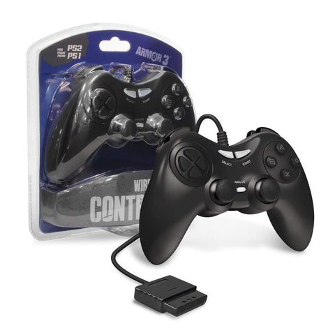 PS2 WIRED CONTROLLER (BLACK) - ARMOR3