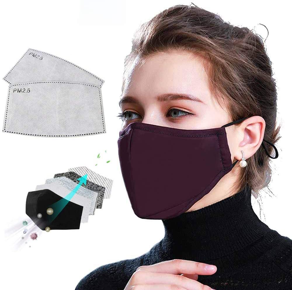 FACE MASK COTTON REUSABLE INCLUDES 2 PM2.5 FILTERS