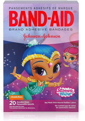 Johnson BandAid Adhesive Bandages Shimmer and Shine Assorted Sizes 20