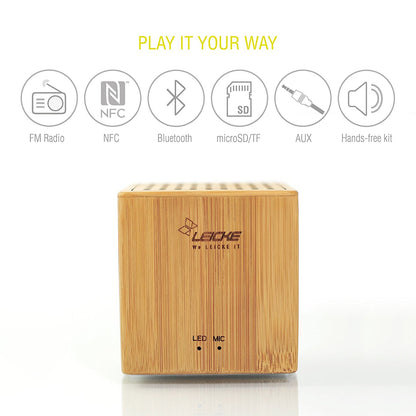 SPEAKER BLUETOOTH ELEGANT BAMBOO W/NFC (LEICKE)