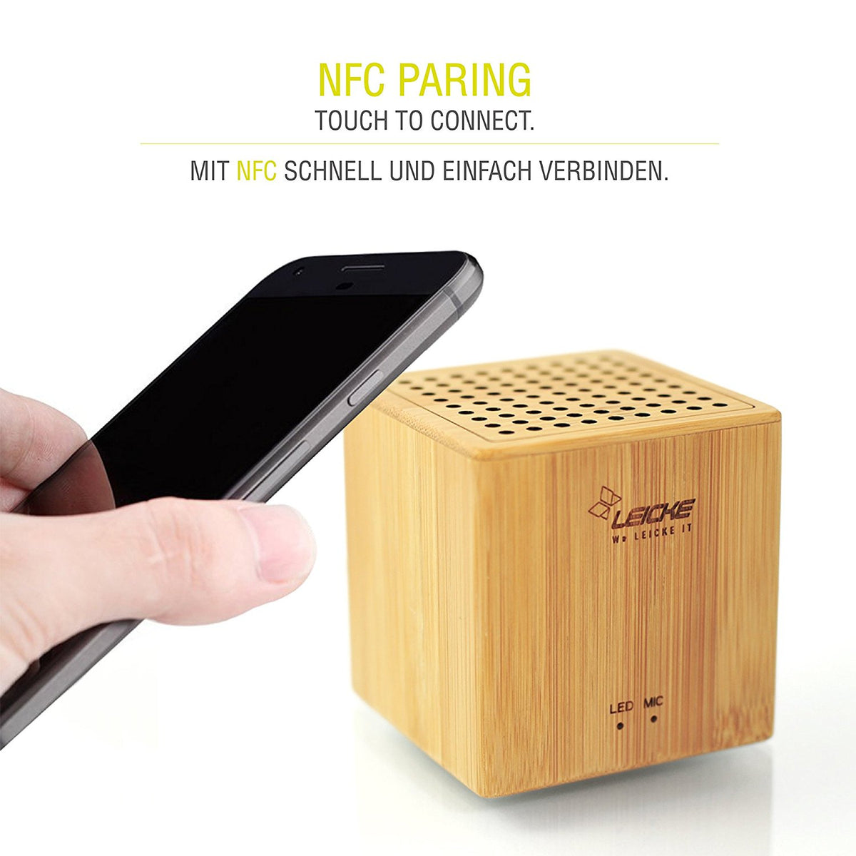 SPEAKER BLUETOOTH ELEGANT BAMBOO W/NFC (LEICKE)