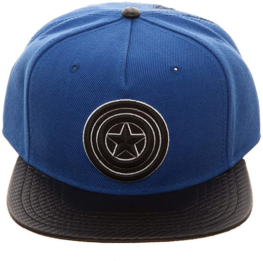 Men’s Captain America - Marvel Comics - Carbon Fiber Snapback Hat O/S Blue/Black