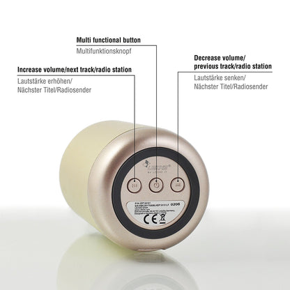 SPEAKER BLUETOOTH ALUMINUM W/NFC (GOLD) (LEICKE)