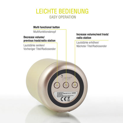 SPEAKER BLUETOOTH ALUMINUM W/NFC (GOLD) (LEICKE)